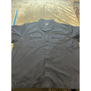 5.11 Tactical Mens 4XL Extra Large Button Up Short Sleeve Shirt Black Uniform